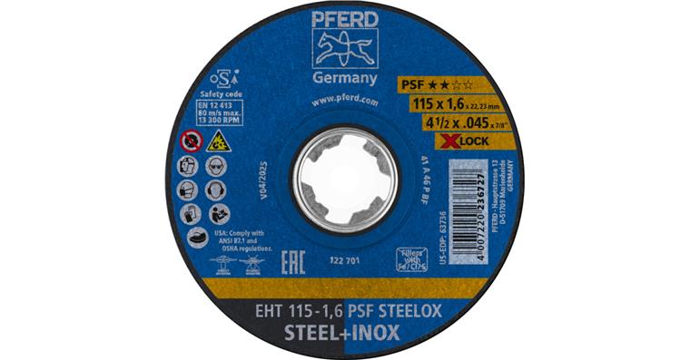 1001440587 cut-off wheel EHT 115x1.6 mm X-LOCK straight universal line PSF STEELOX steel