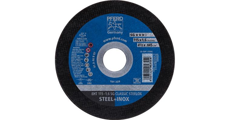 1001440559 cut-off wheel EHT 115x1.6x22.23mm straight line SG CLASSIC STEELOX for steel