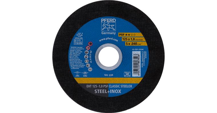 1001440579 cut-off wheel EHT 125x1.0x22.23 mm straight line PSF CLASSIC STEELOX steel