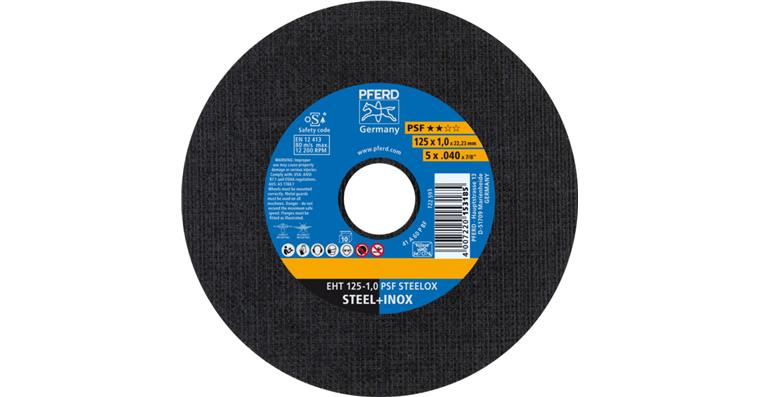 1001440582 cut-off wheel EHT 125x1.0x22.23 mm straight line PSF STEELOX for steel 10