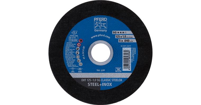 1001440566 cut-off wheel EHT 125x1.0x22.23mm straight line SG CLASSIC STEELOX for steel