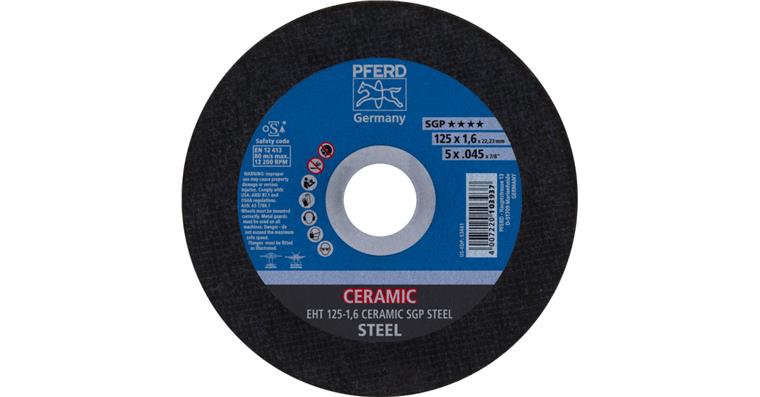 1001440528 cut-off wheel EHT 125x1.6x22.23 mm straight CERAMIC line SGP STEEL for steel