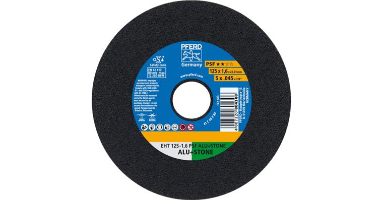 1001436750 cutting-off wheel EHT 125x1.6x22.23 mm straight universal line PSF ALU STONE