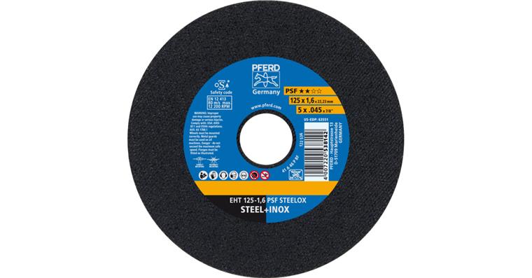 1001441986 cut-off wheel EHT 125x1.6x22.23 mm straight line PSF STEELOX for steel 10