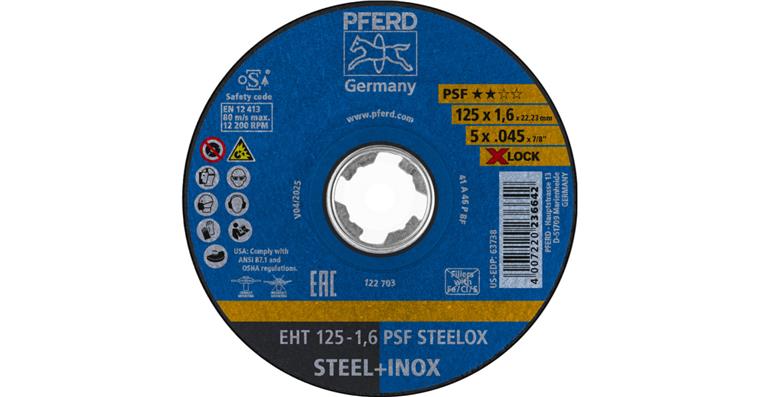 1001440583 cut-off wheel EHT 125x1.6 mm X-LOCK straight universal line PSF STEELOX steel