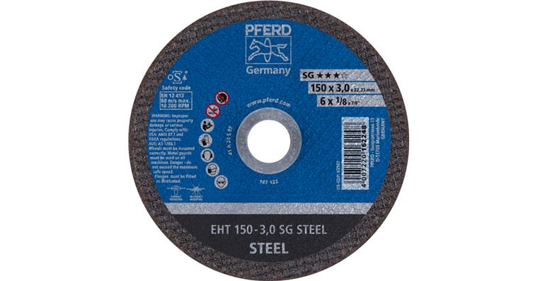 1001429058 cut-off wheel EHT 150x3.0x22.23 mm straight performance line SG STEEL for steel