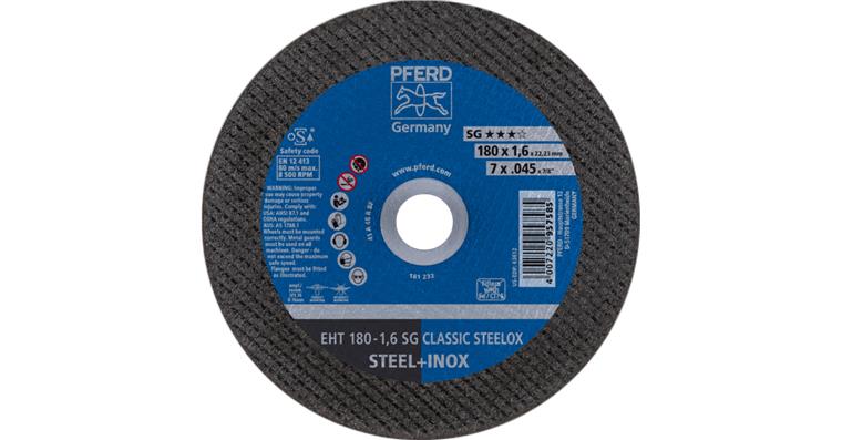 1001440545 cut-off wheel EHT 180x1.6x22.23mm straight line SG CLASSIC STEELOX for steel