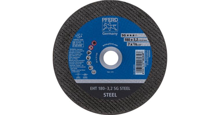 1001429068 cut-off wheel EHT 180x3.2x22.23 mm straight performance line SG STEEL for steel