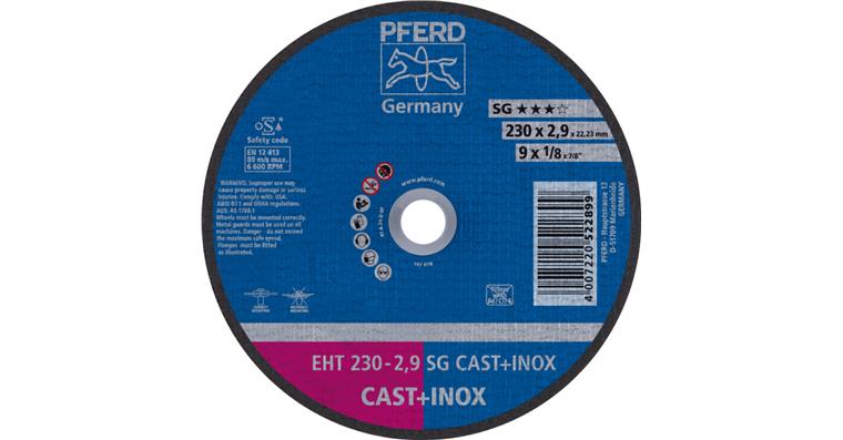1001434004 cut-off wheel EHT 230x2.9x22.23 mm straight line SG CAST INOX for cast iron