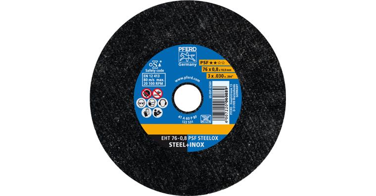 1001440644 cut-off wheel EHT 76x0.8x10mm straight universal line PSF STEELOX for steel