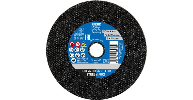 1001429304 small cut-off wheel EHT 76x3.0x10mm straight performance line SG STEELOX steel