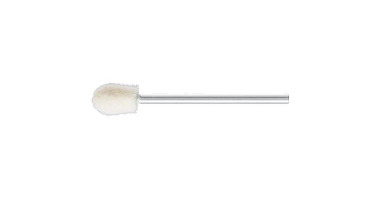 1001440257 medium-hard felt polishing points drop shape diameter 6x10mm shaft 2.35 mm