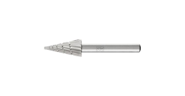 1044043203 HSS burr pointed cone shape G diameter 12x25mm shank 6 Z2 chip breaker
