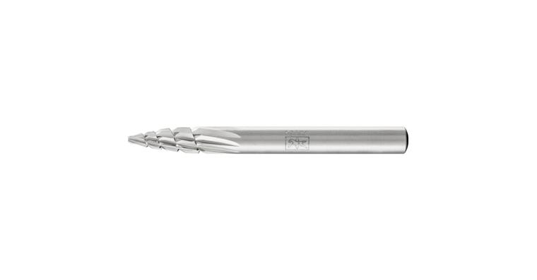1044028201 HSS burr, pointed arch shape K diameter 06x18mm shank 6 Z2 chip breaker