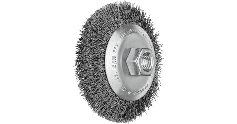 1001437697 tapered brush unknotted KBU diameter 100x10mm M14 steel wire 0.35 mm 5