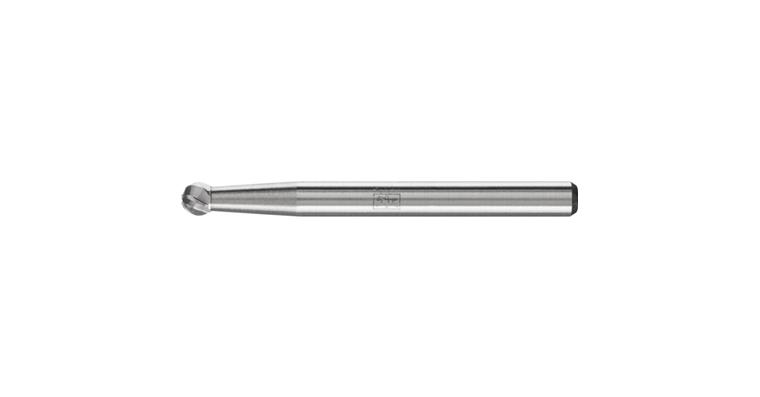 1001437348 carbide burr INOX ball nose KUD diameter 03x02 mm shank 3 mm