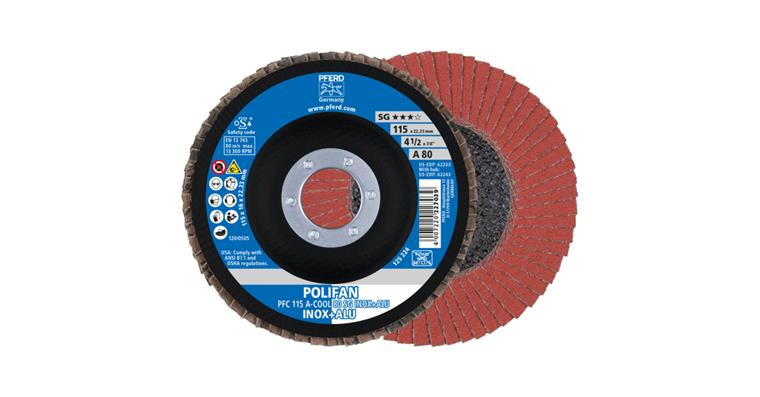 1043766103 POLIFAN serrated lock washer PFC 115x22.23 mm conical A-COOL 80 SG INOX ALU
