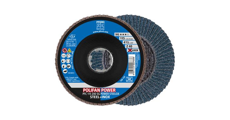 1001440679 POLIFAN POWER flap disc PFC 115 mm X-LOCK conical Z40 SG STEELOX steel