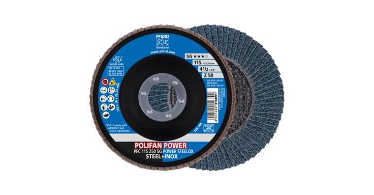 1043789105 POLIFAN POWER flap disc PFC 115x22.23 mm conical Z50 SG STEELOX