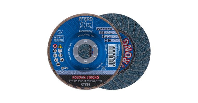 1001436841 POLIFAN STRONG flap disc PFC 115x22.23 mm conical Z50 line SGP STEEL