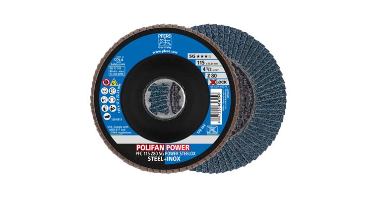 1001440687 POLIFAN POWER flap disc PFC 115 mm X-LOCK conical Z80 SG STEELOX steel