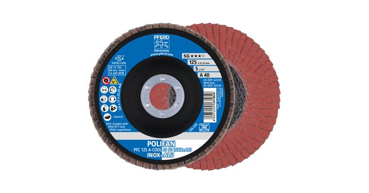1043767101 POLIFAN serrated lock washer PFC 125x22.23 mm conical A-COOL 40 SG INOX ALU