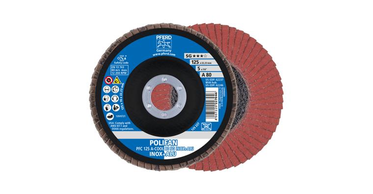 1043767103 POLIFAN serrated lock washer PFC 125x22.23 mm conical A-COOL 80 SG INOX ALU