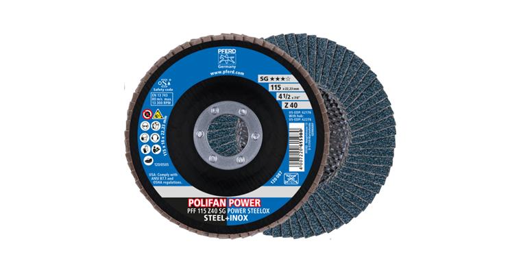 1043789601 POLIFAN POWER flap disc PFF 115x22.23 mm flat Z40 SG POWER STEELOX