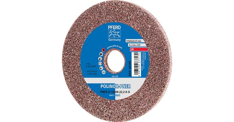 1001437040 POLINOX pressed non-woven wheel PNER 125x6mm bore 22.23mm hard coarse grain