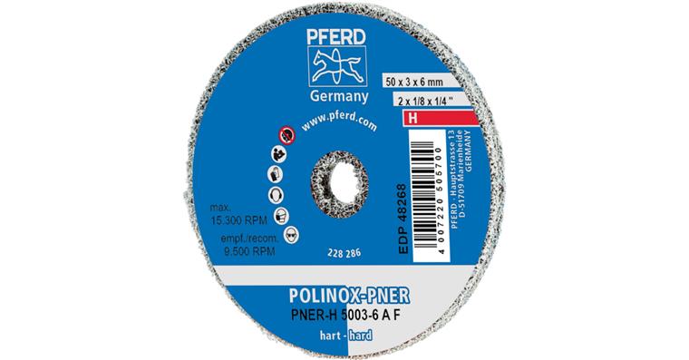 1001433905 POLINOX pressed non-woven wheel PNER 50x3 mm bore 6 mm hard A fine