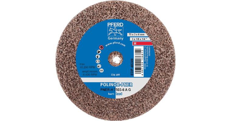 1001440511 POLINOX pressed non-woven wheel PNER 75x3 mm bore 6 mm Hard A Coarse