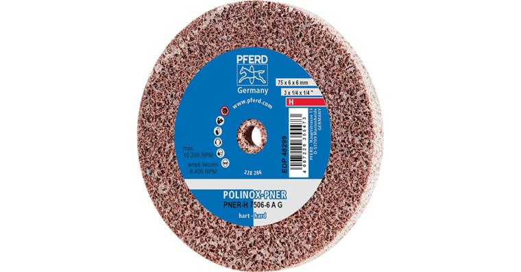 1001428902 POLINOX pressed non-woven wheel PNER 75x6 mm Bore 6 mm Hard A Coarse