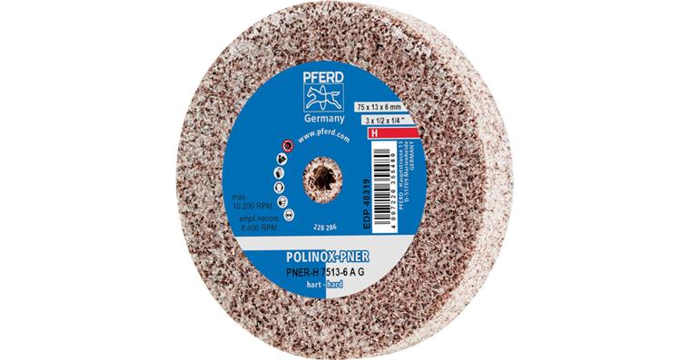 1001428903 POLINOX pressed non-woven wheel PNER 75x13mm bore 6mm hard coarse grain