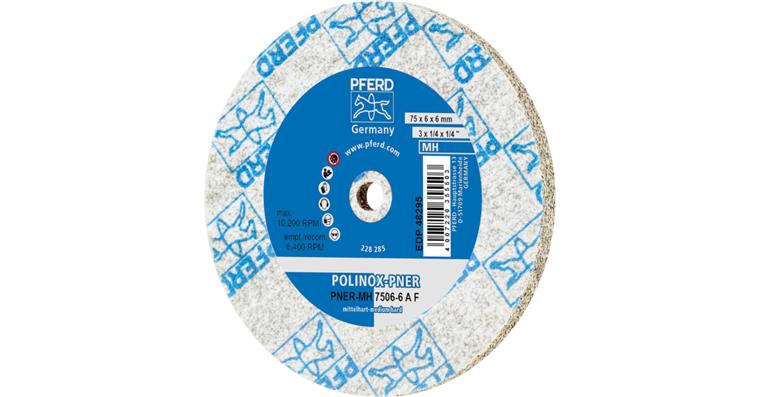 1001428906 POLINOX pressed non-woven wheel PNER diameter 75x6mm bore 6 medium hard