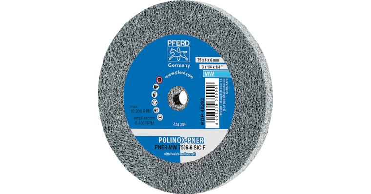 1001428910 POLINOX pressed non-woven wheel PNER diameter 75x6mm bore 6mm soft