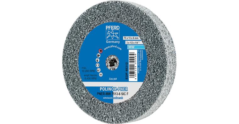 1001428912 POLINOX pressed non-woven wheel PNER diameter 75x13mm bore 6mm soft