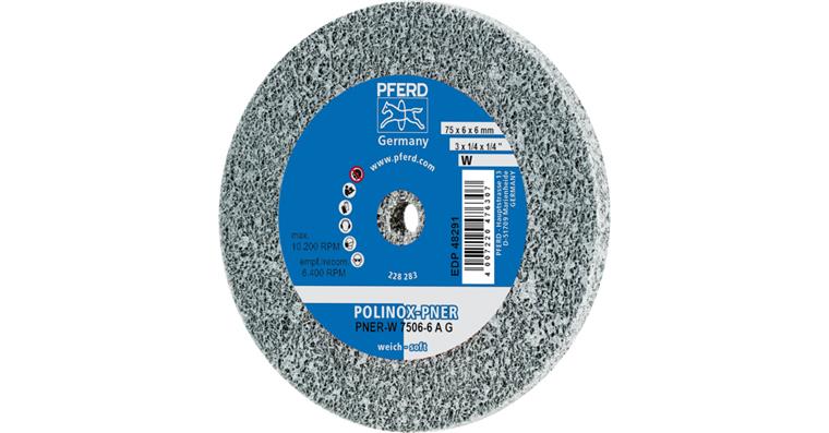 1001433411 POLINOX pressed non-woven wheel PNER 75x6mm bore 6mm soft coarse grain