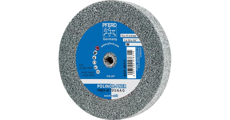 1001433412 POLINOX pressed non-woven wheel PNER 75x13mm bore 6mm soft coarse grain