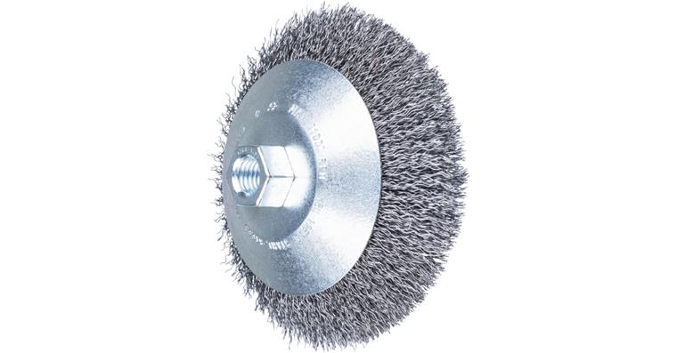 1001438554 tapered brush unknotted KBU diameter 125x10mm M14 steel wire 0.35 mm