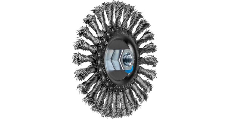 1001438564 round brush knotted RBG diameter 125x12 mm M14 stainless steel wire 0.50 mm