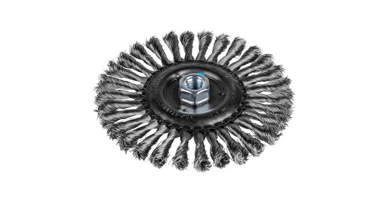 1001435231 round brush knotted RBG diameter 178x13 mm M14 stainless steel wire 0.35 mm