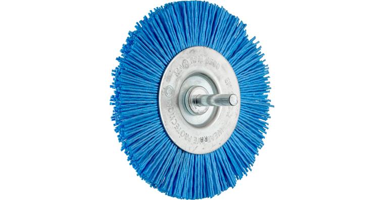 1047266202 round brush unknotted RBU diameter 100mm shaft 6mm BLUE filament 1.10mm