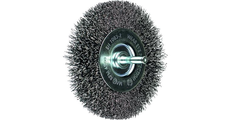 1001441819 round brush unknotted RBU diameter 100mm shaft 6mm steel wire 0.30mm