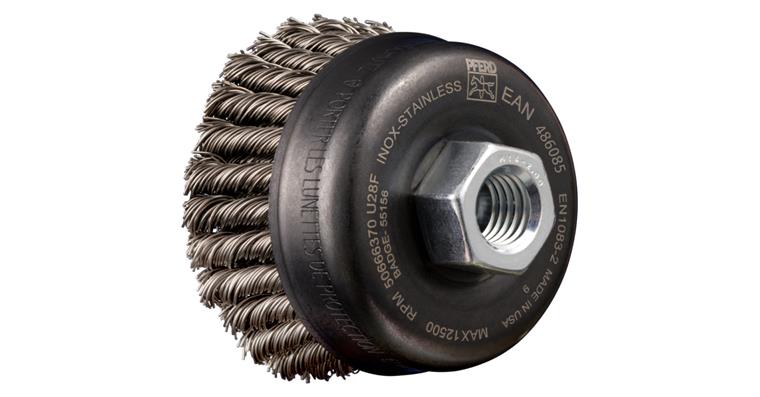 1001446871 POS cup brush 2-row knotted TBG HD diameter 65 mm M14 wire 0.50 mm