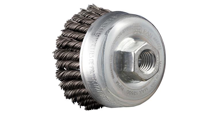1001446870 POS cup brush 2-row knotted TBG HD diameter 65mm M14 wire 0.50mm