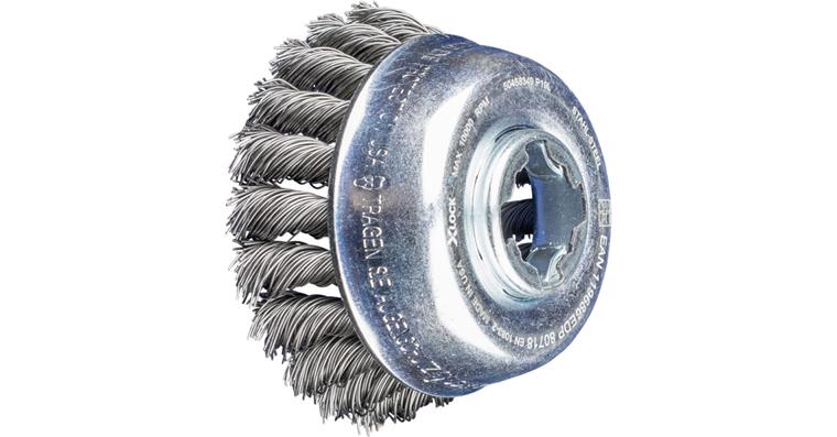 1001438581 cup brush knotted TBG diameter 80mm bore 22.2mm X-LOCK steel wire