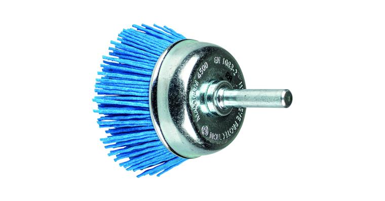 1047266302 cup brush unknotted TBU diameter 50mm shaft 6mm BLUE filament 1.10mm