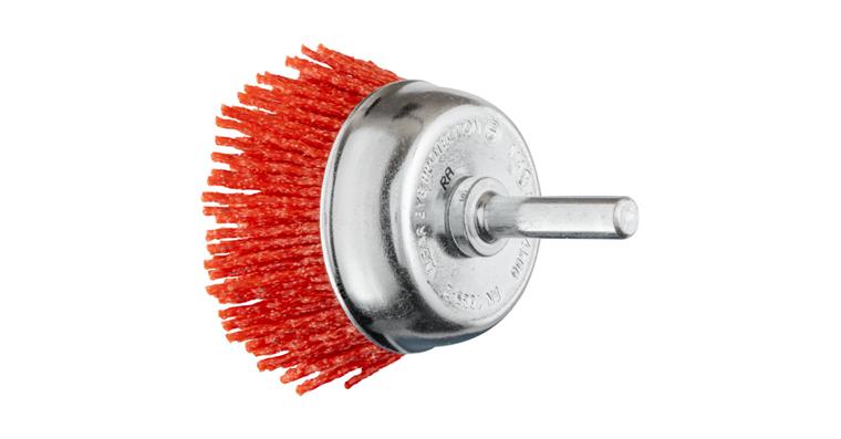 1047266301 cup brush unknotted TBU diameter 50mm shaft 6mm RED filament 1.27mm