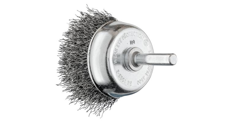 1001441817 cup brush unknotted TBU diameter 50mm shaft 6mm steel wire 0.30mm