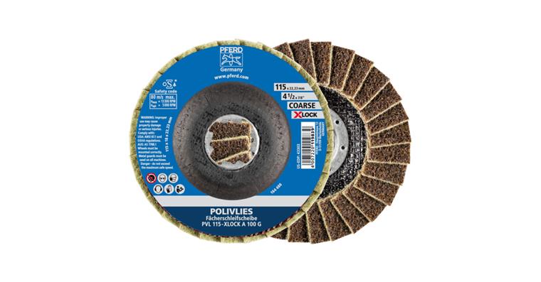 1001438963 POLIVLIES flap disc PVL corundum 115 mm bore 22.23 mm/X-LOCK A100G